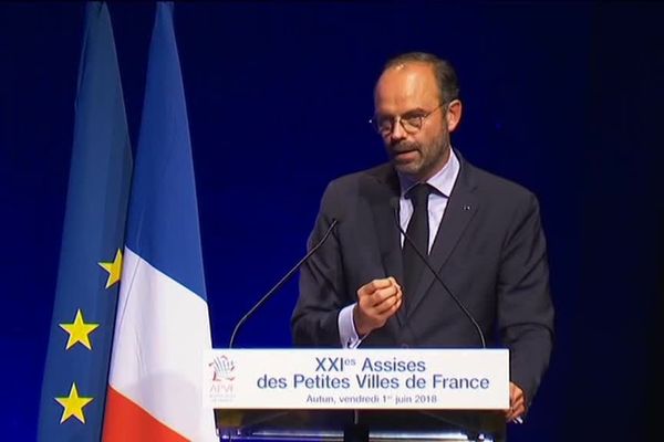 Edouard Philippe lors des assises des petites villes de France à Autun, en juin 2018.