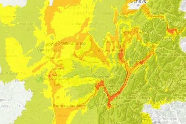 Beaucoup moins de rouge sur la carte de la pollution 