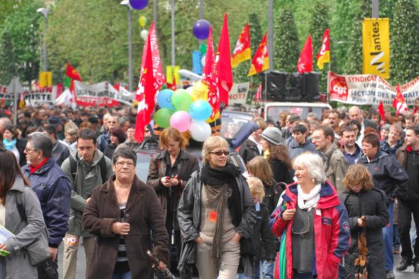 Un défilé du 1er mai, à Nantes (ici en 2008).