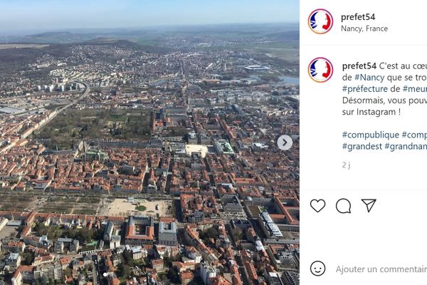 Voici la première publication sur son compte Instagram de la préfecture de Meurthe-et-Moselle.