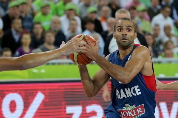 Tony Parker, lors du quart de finale France-Slovénie, 18 septembre 2013