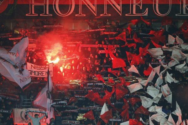 Les supporters niçois lors de la venue de l'AS Monaco le 3 décembre à l'Allianz riviera