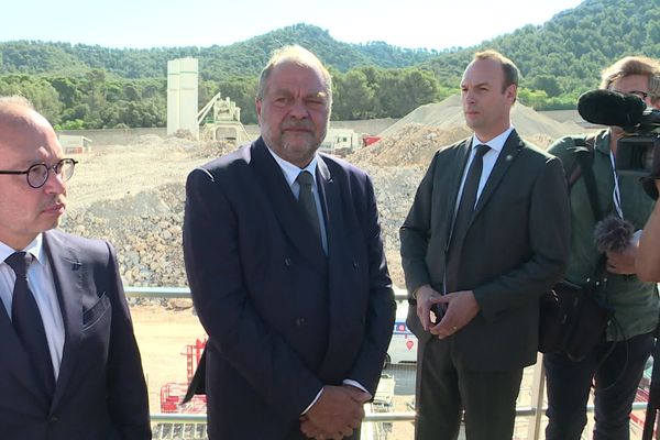 Le Garde des Sceaux, Éric Dupond-Moretti durant sa visite à la prison des Baumettes à Marseille,