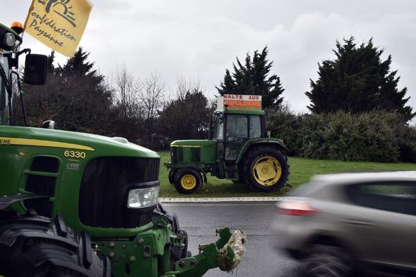 Depuis samedi, les opposants à l'aéroport de Notre-Dame-des-Landes multiplient les actions. Ici à Viais le 11 janvier 2015