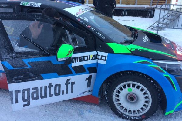 La voiture de Jean-Baptiste Dubourg vainqueur du Trophée Andros pour la 3efois dans la catégorie Élite Pro. Une victoire acquise une semaine avant la super finale à Lans-en-Vercors.