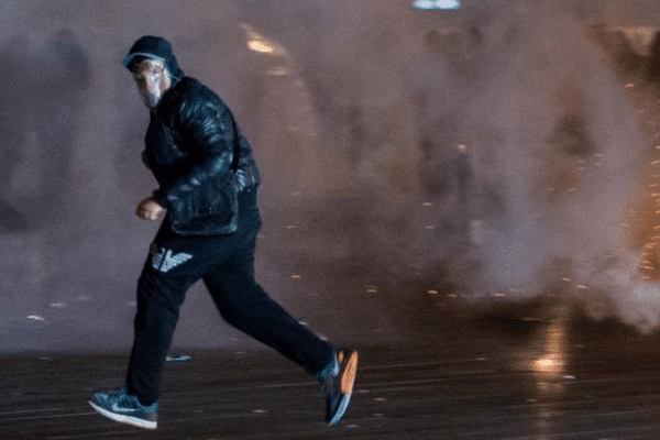 La place de la République à Paris, dans la soirée du 28 avril 2016.