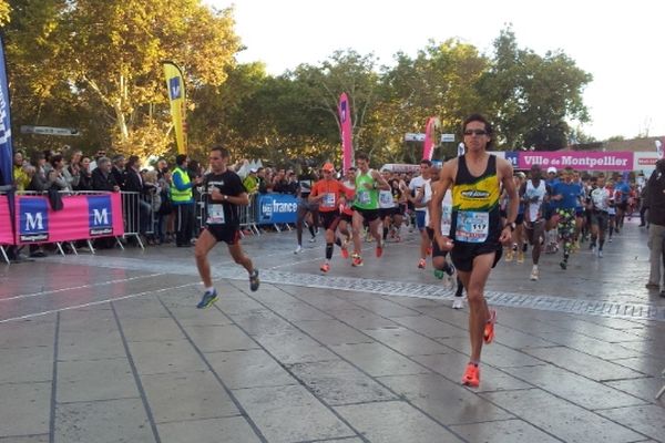 Montpellier : départ du Marathon - 14 octobre 2012.