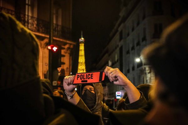 Une manifestation de policiers, au Trocadéro, le 20 octobre 2016.