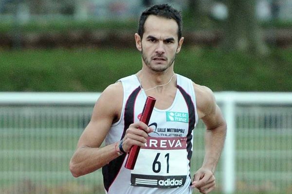 Medhi Baala, lors de la coupe de France d'athlétisme en octobre 2012 à Bron Parilly