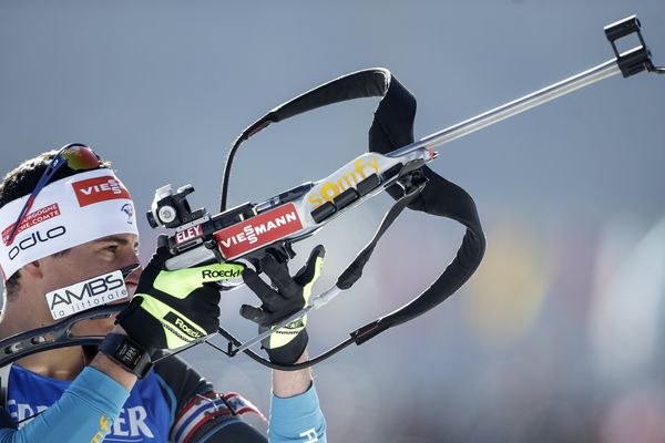 Quentin Fillon Maillet aux Mondiaux de Biathlon à Hochfilzen en 2017