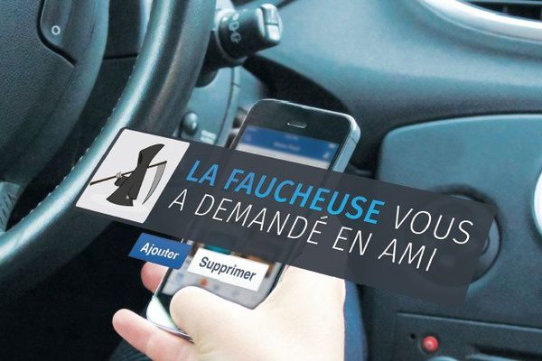 La faucheuse vous a demandé en ami, parce que 31 % des conducteurs lisent leurs sms au volant, dont 61 % parmi les moins de 35 ans