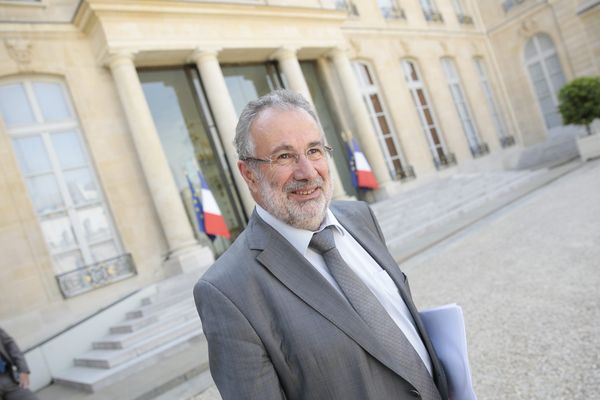 Guy Vasseur, le 22 juillet 2013, après un entretien entre le president de la Republique et la Fédération nationale des syndicats d'exploitants agricoles (FNSEA).