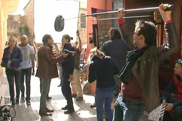 Tournage à Perpignan de la série de France 3 Meurtre à Collioure - mars 2015.