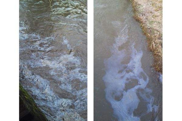 Des traces de pollution bien visibles apparaissent régulièrement à la surface du cours d'eau.