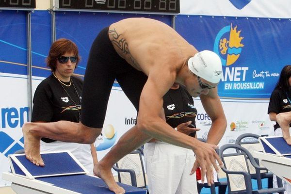 Première grande sortie pour Florent Manaudou au Mare Nostrum de Canet-en-Roussillon.