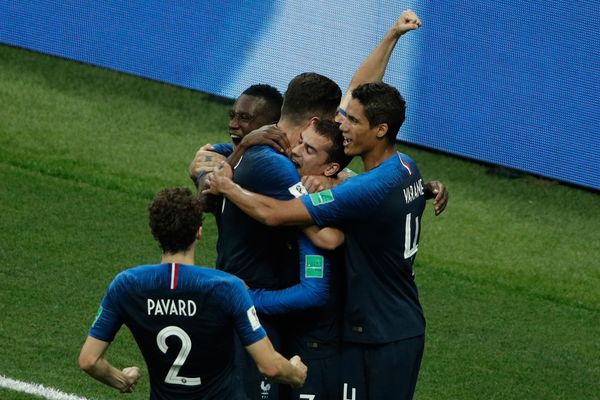 La joie des Bleus après le 3ème but