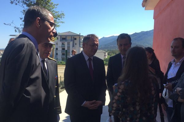 Thierry Braillard, secrétaire d'Etat chargé des sports, en visite au stade Roger Poggi à Bastia, le 4 mai 2016.