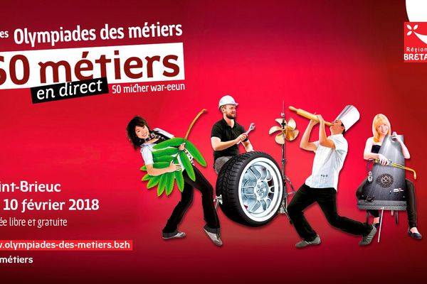 L'affiche de l'Olympiade des métiers de Bretagne 2018