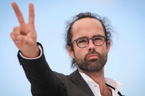 Cédric Herrou, le 18 mai 2018, à Cannes, lors du photocall du documentaire " Libre ".