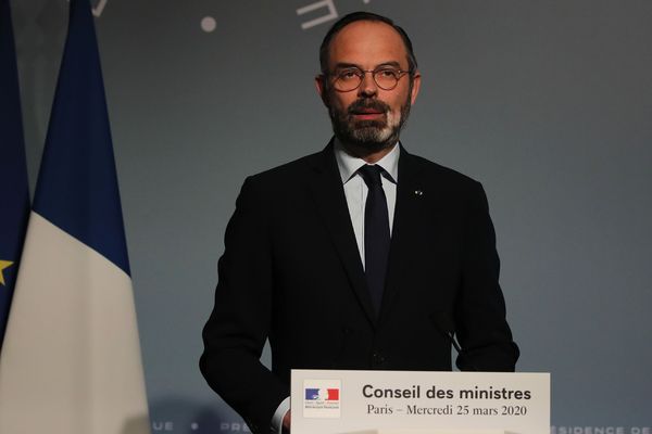 Le premier ministre Edouard Philippe, lors du Conseil des Ministres du 25 mars