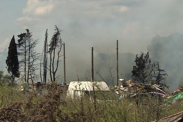 Un incendie sur la camp du Zénith 2 à Montpellier - 11 septembre 2021