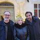 André Manoukian, Nicoletta et Bruno Solo devant les portes du Château de Chenonceau.