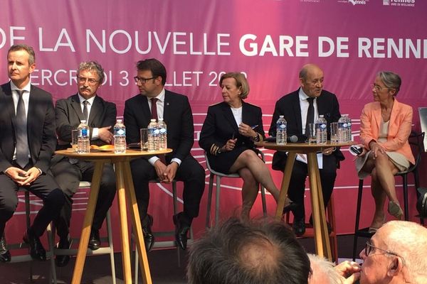 Deux ministres avaient fait le déplacement pour inaugurer la gare de Rennes : Elisabeth Borne et Jean-Yves Le Drian