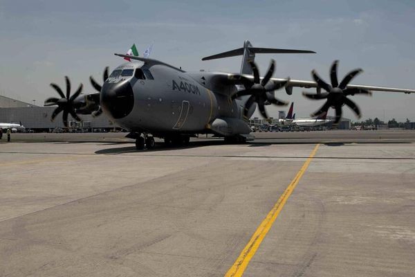 L'A400M à son arrivée à Mexico