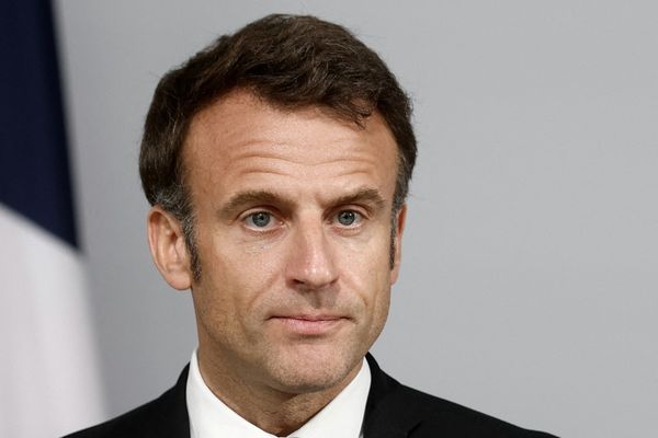 Le président de la République Emmanuel Macron lors de ses annonces sur la recherche biomédicale à l'Institut Curie.