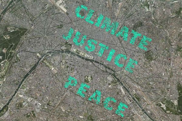 Capture d'écran de la carte "Climate Justice Peace", réalisée en marge de la COP 21.