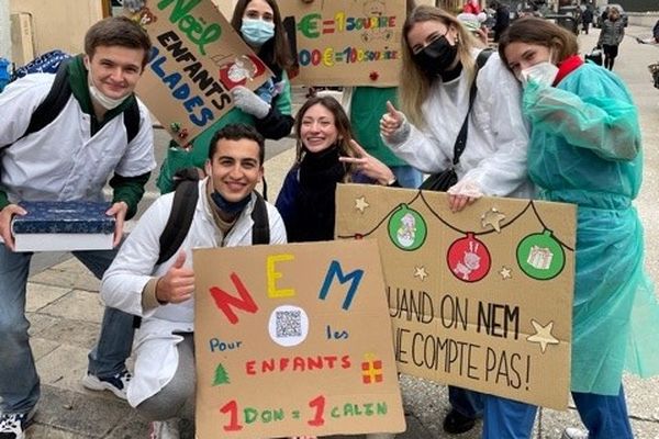 Les étudiants de la faculté de médecine de Dijon collectent des fonds pour les enfants malades.