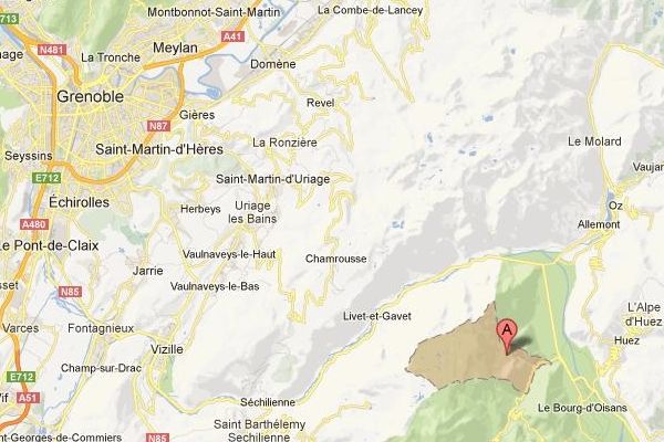 La commune de Oulles, situées à une cinquantaine de km de Grenoble.