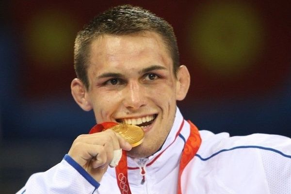 Le lutteur Steeve Guenot, médaillé d'or aux Jeux olympiques de Pékin en 2008