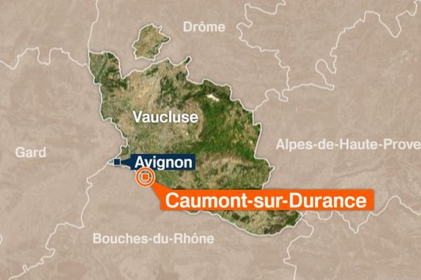 Caumont-sur-Durance à une quinzaine de kilomètres au sud-est d'Avignon.