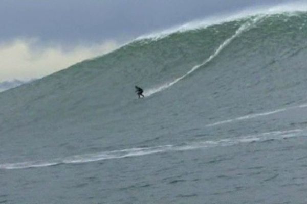 La vague Belharra, au large de la Côte Basque le 29 octobre 2013.