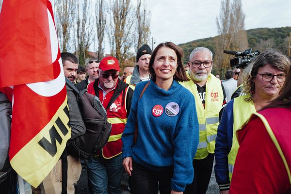 La patronne de la CGT, Sophie Binet, a apporté son soutien aux salariés de Vencorex, en grève depuis le 23 octobre dernier.