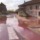 Crues en Bourgogne : à Venarey-les-Laumes, cette rue est inondée par du sang en provenance de l'abattoir voisin (02/04/2024)