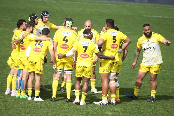 Les joueurs du stade Rochelais prêts pour en découdre face à Exeter.