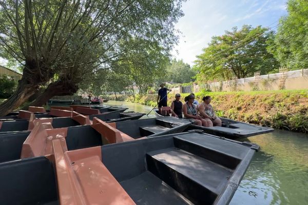 Les touristes présents profitent du calme et de la beauté du Marais Poitevin