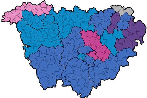 Sur les 38 cantons de la Haute-Loire, 32 cantons sont pour la droite, 6 pour la gauche.