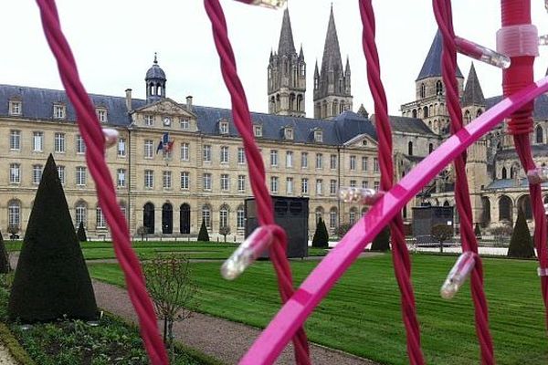 Ma mairie de Caen (au premier plan les décorations de Noël)