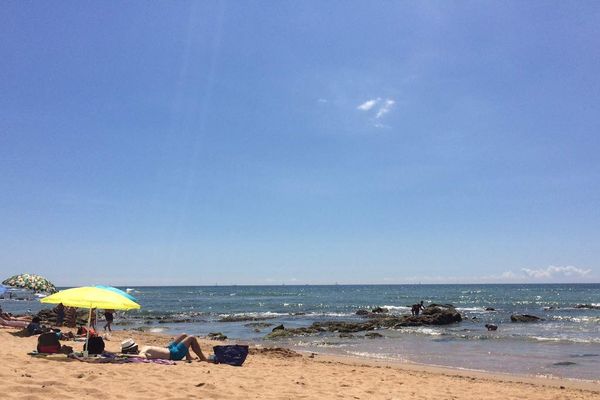 Sur la plage ensoleillée