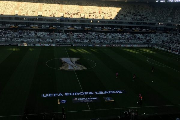 Le stade Matmut Atlantique à dix minutes du coup d'envoi de la rencontre entre Bordeaux et Copenhague, le 4 octobre 2018. 