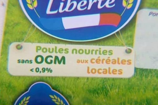 L'étiquette appliquée sur les boites d'oeufs de Loué