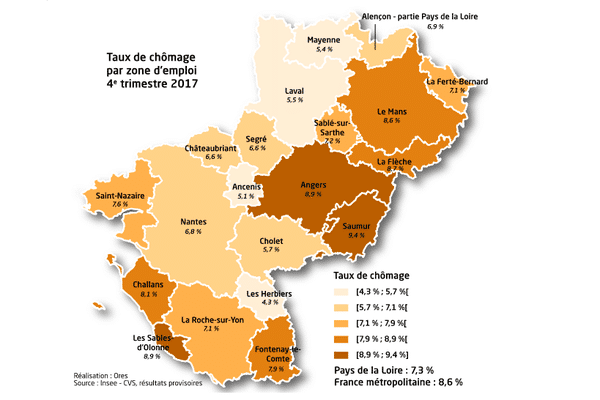 Les chiffres du chômage au 4ème trimestre 2017 ont été publiés hier soir par l'INSEE.