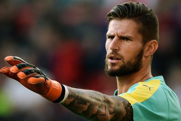 Benoît Costil, gardien du Stade Rennais FC, lors d'un match de championnat contre Montpellier - 15/08/2015