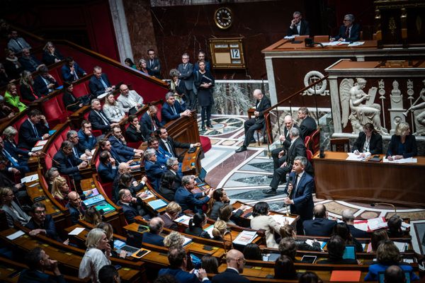 Le ministre de l'Intérieur Gérald Darmanin à l'Assemblée nationale, à Paris, le 12 décembre 2023