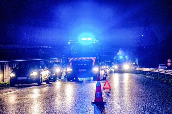 Image d'illustration, une intervention sur un accident de la route et un périmètre de sécurité