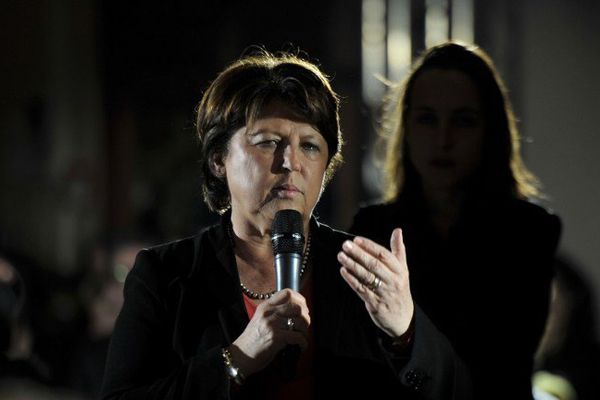 Martine Aubry à "La Halle au Sucre" à Lille le 25 février 2016. 
