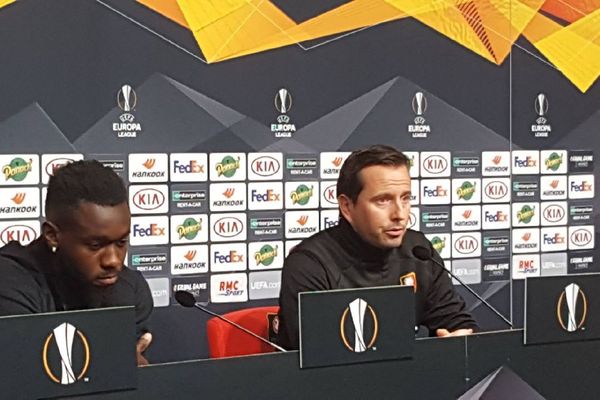 L'entraîneur de Rennes lors de la conférence de presse avant le match contre Cluj (Roumanie) en Ligue Europa ce mercredi 23/10/2019